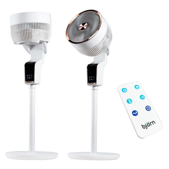 Ventilador de Pedestal Silencioso 360 Grados I Marca björn I Control Remoto I Pantalla Táctil I 3 Velocidades I Aspas Bioinspirados