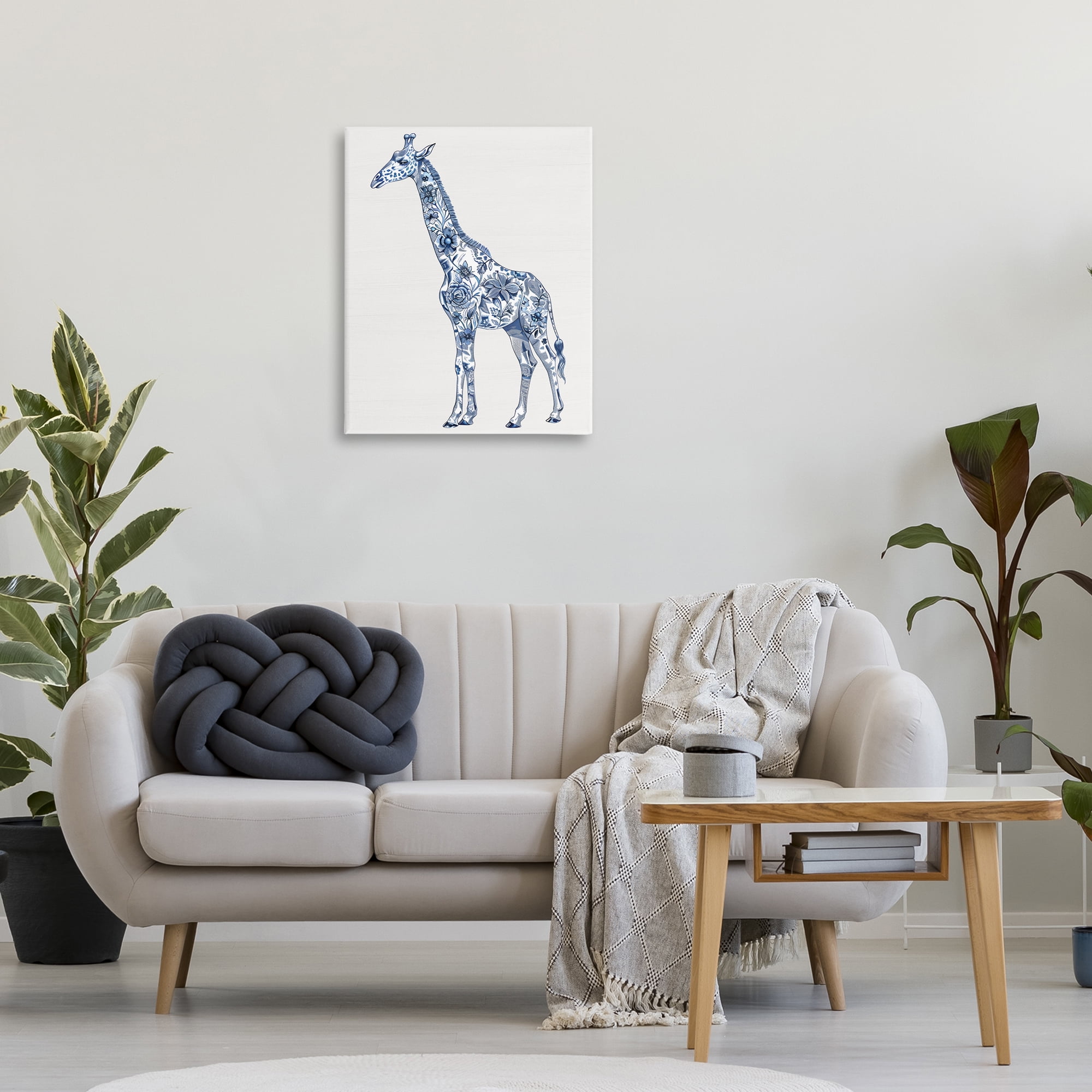 Vintage Toile Giraffe Canvas Wall Art, design by Lettered and Lined