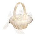 thumbnail image 4 of Cesta de flores para niña de la boda, cesta de flores de encaje, elegante cesta de flores de satén para Estilo B, 4 of 9