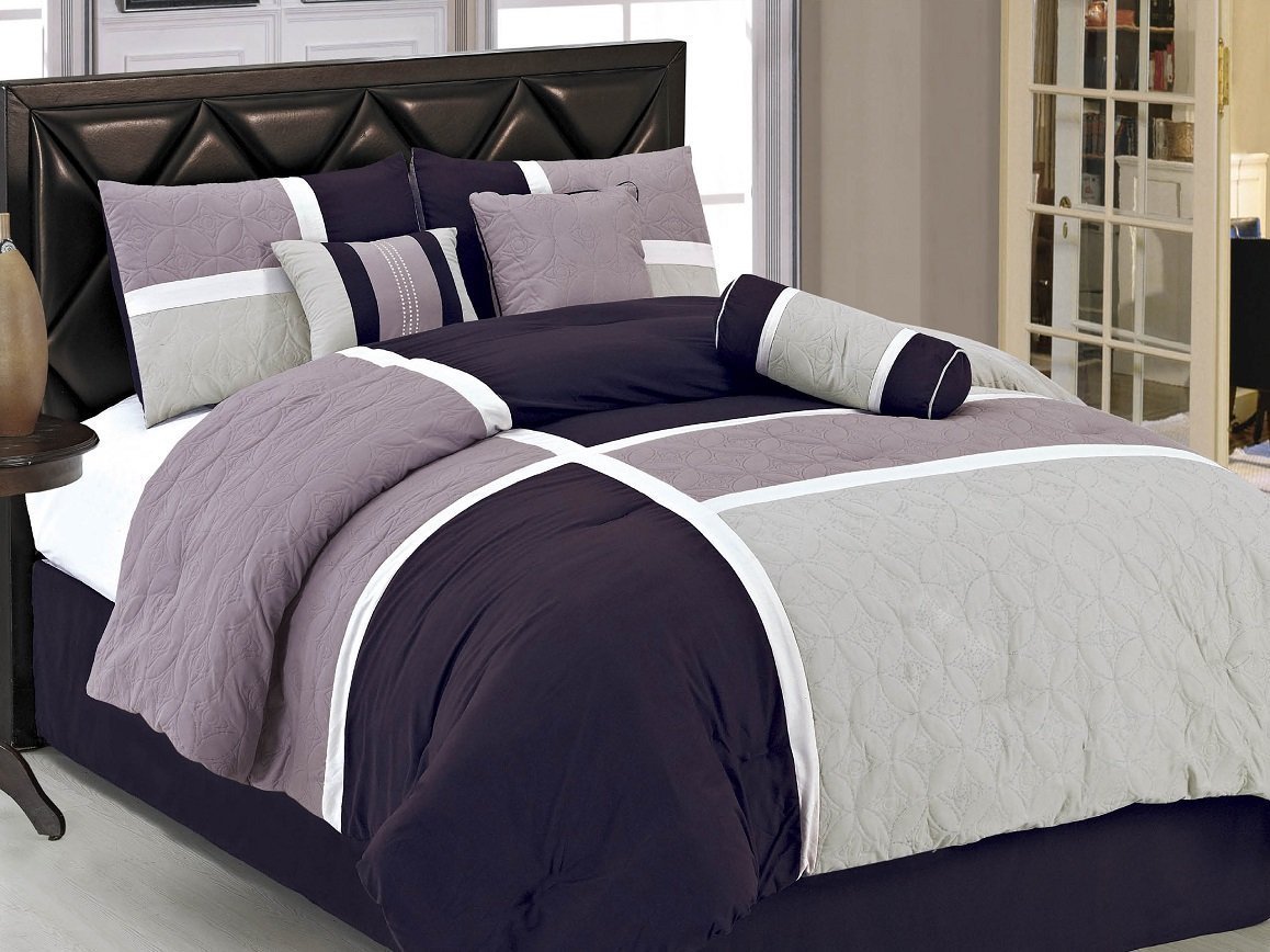 Chezmoi Collection Upland 7 Piece Medallion Patchwork Comforter