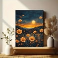 thumbnail image 6 of UXIEQU 12x16 Inch 2D Flat Moonlit Meadow Wall Art Orange Wildflowers Starry Night Rustic Home Decor, 6 of 8