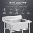 thumbnail image 3 of Free Standing Commercial Kitchen Sink Stainless Steel Catering Washing Bowl, 3 of 12