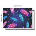 thumbnail image 6 of Neon Feather with Dots Pattern Summer Placemats Table Placemats Set Of 4-Linen Kitchen Washable Placemats Table Mats 11.8"x17.7" Non-Slip Heat Resistant, 6 of 6