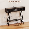 thumbnail image 3 of Gymax 40'' Console Table w/ Power Strip 3-Tier Entryway Table w/ RGB LED Lights, 3 of 10