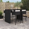 thumbnail image 1 of vidaXL 5 Piece Garden Bar Set with Cushions Black Poly Rattan, 1 of 4