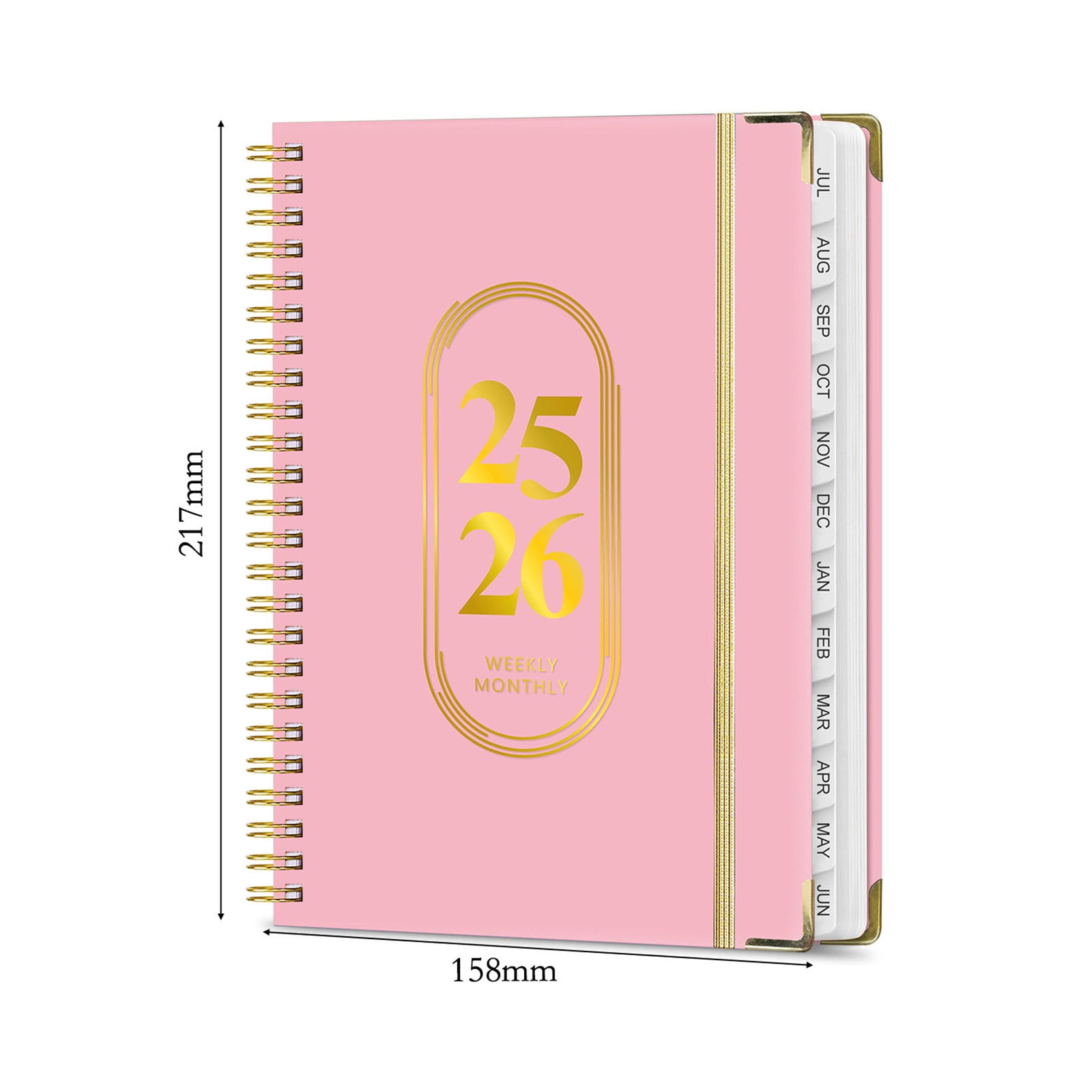 Daiosportswear A5 Notebook Elastic Rope Coil Notebook - 5.8x8.3in Portable Hard Leather Cover,Multi Functional for Work Sports Plan,Durable with Table of Contents Page Numbers,Daily Use Gift Notepad