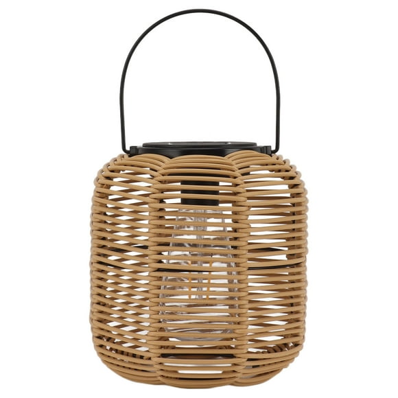 Lanterne Solaire, Lanterne Décorative Imperméable en Rotin, Lumière Solaire Suspendue D'extérieur pour Table, Patio, Jardin, Cour, Porche, Tungstène