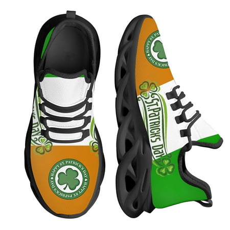 

St. Patrick s Day Design Casual Sneakers for Women Non-Slip Platform Shoes Lightweight Mesh Platform Shoes Zapatos