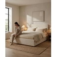 thumbnail image 2 of Aykah Eira Boucle King Bed Frame with Storage, Upholstered Headboard, Metal Bed Frame King Size with Headboard, Hydraulic Storage System, No Box Spring Required (Marshmallow Boucle), 2 of 13
