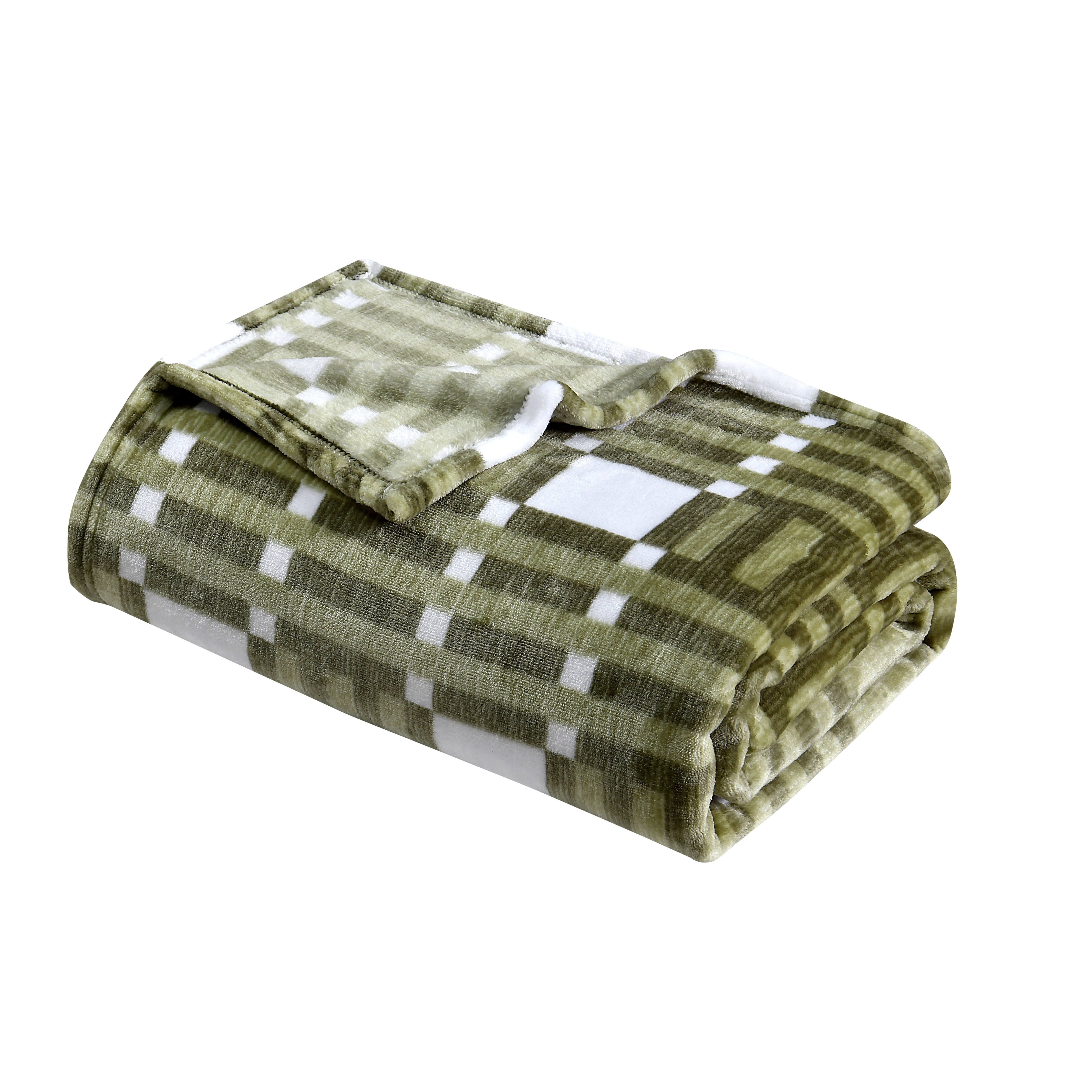 C&C California Oversized Plush Throw, Luxuriously Soft, Wrinkle Resistant, Easy Care – 60" x 70" GEO SAGE