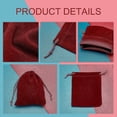 thumbnail image 4 of 30 bolsas de terciopelo con cordón de 12 x 10 cm (rojo oscuro), bolsas de regalo rectangulares, bolsas para guardar joyas, bolsas para dulces, bolsas para joyas para regalos de boda, 4 of 4