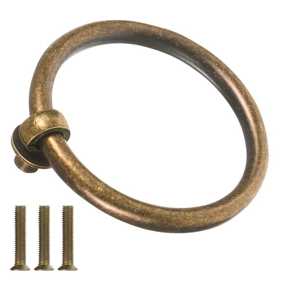 HEMOTON Drawer Ring Handles Brass Cabinet Pull Drawers Dresser Pulls