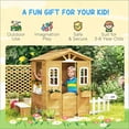 thumbnail image 5 of Outdoor Play Equipment, Wooden Playhouse,Outdoor Playhouse, Natural,White Kids Outdoor Toys,Wood Backyard Playset, Toys Outdoor Sports, 5 of 7