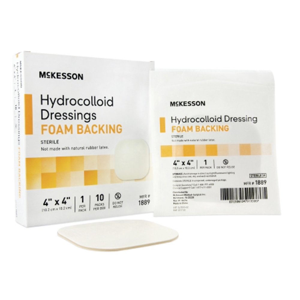 McKesson Hydrocolloid Dressing 4 X 4 Inch Square, Sterile, 1 Piece