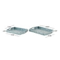 thumbnail image 3 of DecMode 20", 18"W Blue Wood  Tray with Slot Handles, 2-Pieces, 3 of 13
