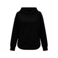 thumbnail image 6 of LNWUY Split Curved Hem Hoodie Pullover Top for Women Loose Fit Long Sleeve Sweatshirt Fall Winter Casual Blouse with Pockets Black XXL, 6 of 6