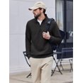 thumbnail image 4 of Pinspark Men's Quarter Zip Pullover Long Sleeve Mock Neck Sweatshirts with Pockets Thermal Midweight Polo Shirt Relaxed Fit, 4 of 6