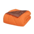 thumbnail image 2 of Lightweight Reversible 3-Piece Comforter Set All Seasons, Down Alternative Comforter with 2 Pillow Shams Full/Queen,Orange/Brown, 2 of 5
