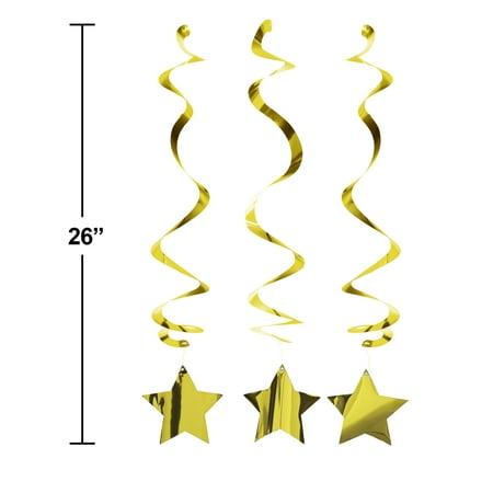 Gold Dizzy Danglers, 26", 4 Count Decoration by Way to Celebrate