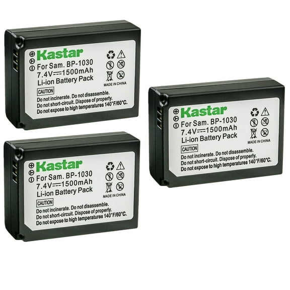 Kastar Battery 3-Pack Replacement for Samsung BP-1030 BP1030, ED-BP1030, BP-1130 BP1130, ED-BP1130 Battery, BC-1030 BC1030, BC-1030b BC1030b Charger