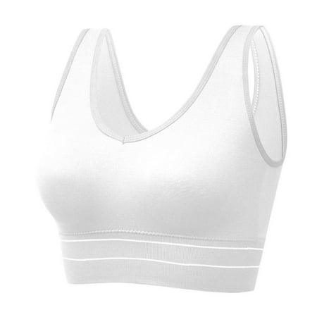 

Spdoo Sport Bra for Women Lightweight Support Seamless Sports Bra Yoga Collarless Crop Top White 4XL