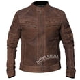thumbnail image 1 of Brown Leather Motorcycle Jacket Motorcycle Jackets For Men Vintage Leather Motorcycle Jacket Brown Biker Jacket Leather Motorcycle Jacket size XXS, 1 of 5