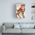 thumbnail image 2 of Trademark Fine Art Vintage Apple Collection Vintage Xmas Card Deer Canvas Wall Art - 30x47, 2 of 4