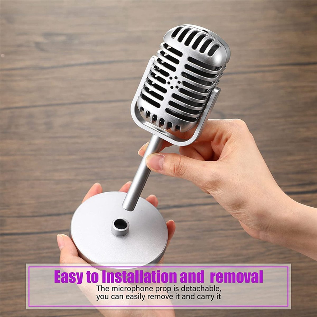 12Pcs Retro Microphone Props Model Vintage Microphone Antique Microphone Toy Microphone Stage Table Decor,Silver