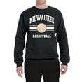 thumbnail image 2 of Wild Bobby City of Milwaukee Basketball Fantasy Fan Sports Unisex Crewneck Sweatshirt, Black, Small, 2 of 5