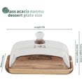 thumbnail image 5 of Ikerall 4.6” x 7” Acacia Wood Birthdays Cake Stands, Polished Glass, 5 of 7