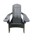 thumbnail image 2 of Adirondack Chair, Outdoor Patio Chair with Armrests, Folding Weather Resistant Lawn Chair Camping Chair, Wood Reclining Fire Pit Chair for Deck Backyard Pool Backyard, Black, 2 of 6