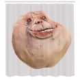 thumbnail image 3 of Ambesonne Humor Shower Curtain, Forever Alone Meme, 69"Wx75"L, Tan and Peach, 3 of 3