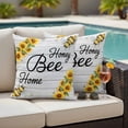 thumbnail image 5 of Honey Bee Pillow Covers 2 Pack Spring Flowers Farm Plants Watercolor Bee Wood Grain Pillowcase Waterproof Outdoor Throw Pillow Cover for Patio Garden Square Cushion 20”x20”, 5 of 9