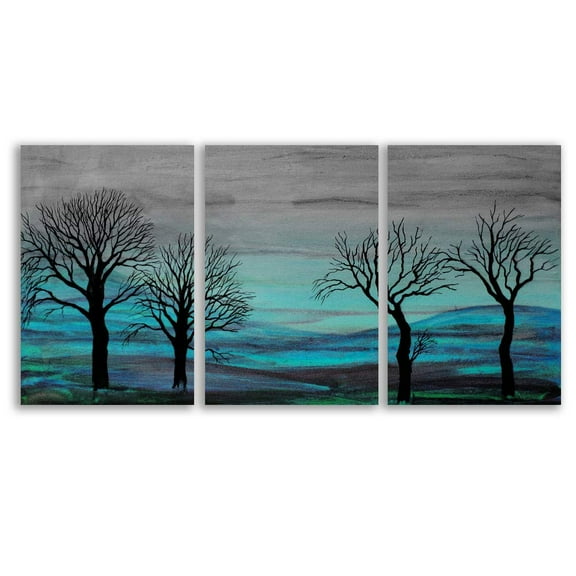 wall26 Canvas Wall Art Abstract Cloud Tree Pictures Home Wall Decorations for Bedroom Living Room Oil Paintings Canvas Prints Framed - 24"x36" x 3 Panels