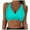 I-Green, variant on Women's Twist Front Bikini Top Printing Deep V Neck Push Up Padded Wireless Swimsuit Top Bathing Suits J-Dark Blue