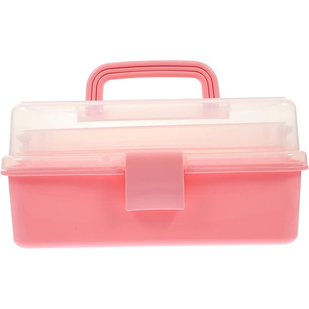 Caja plegable bandeja contenedor transparente accesorios para el cabello organizador caja acrílica caja de almacenamiento de plástico caja de herramientas transparente portátil almacenamiento de arte JAMW Sencillez