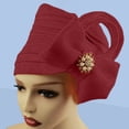 thumbnail image 2 of QASIEATN Women's Everyday Wear Accessories Fashion Ladies' Elegant Beaded Bowknot Hat Solid Color Ethnic Hat Turban for Women, 2 of 4