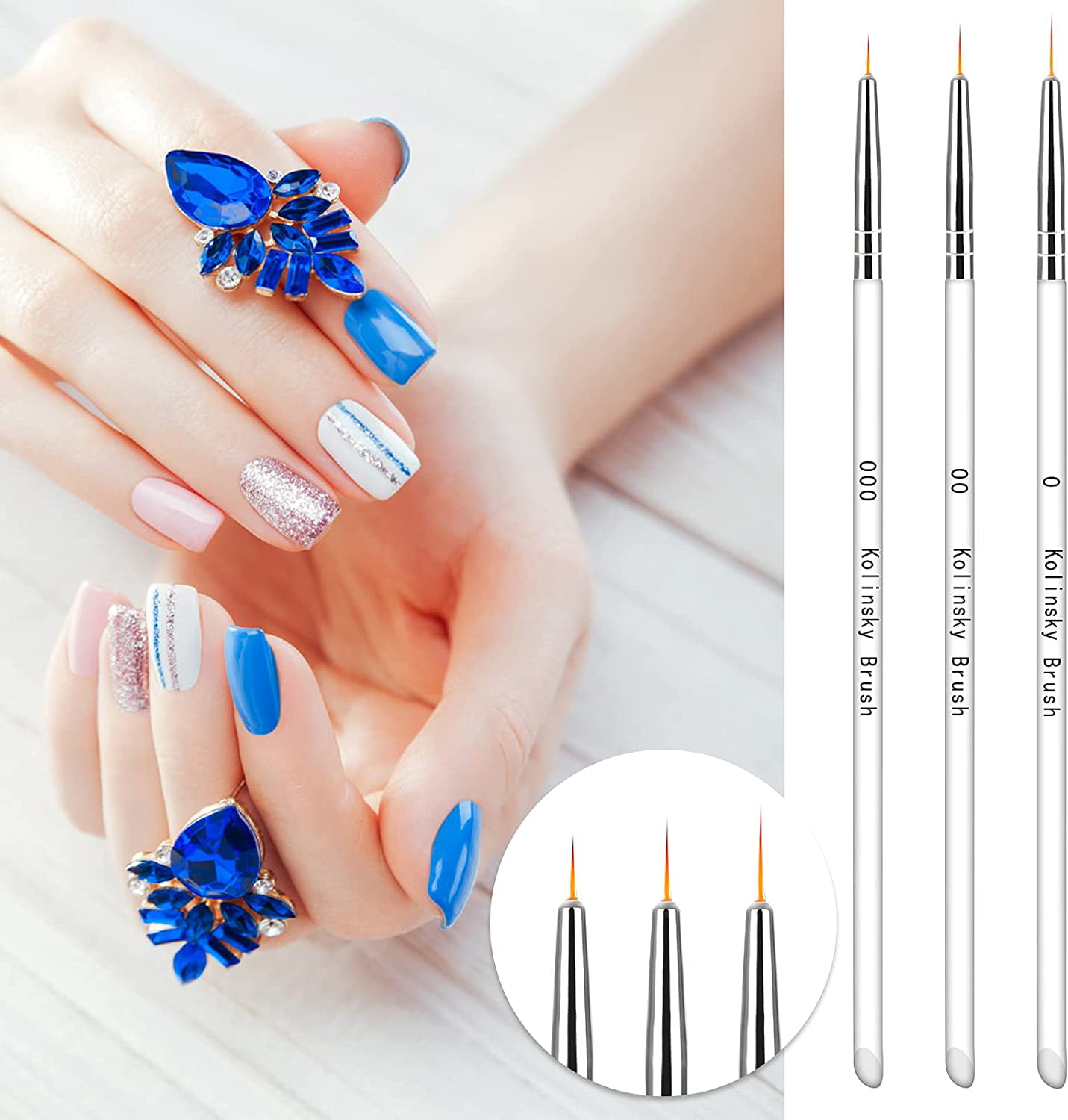 SILPECWEE 1Pc UV Gel Nail Ombre Brush Alloy Handle Nylon Hair Nail Art  Gradient Painting Drawing Pen Manicure Brush Tools 1 Ombre Brush