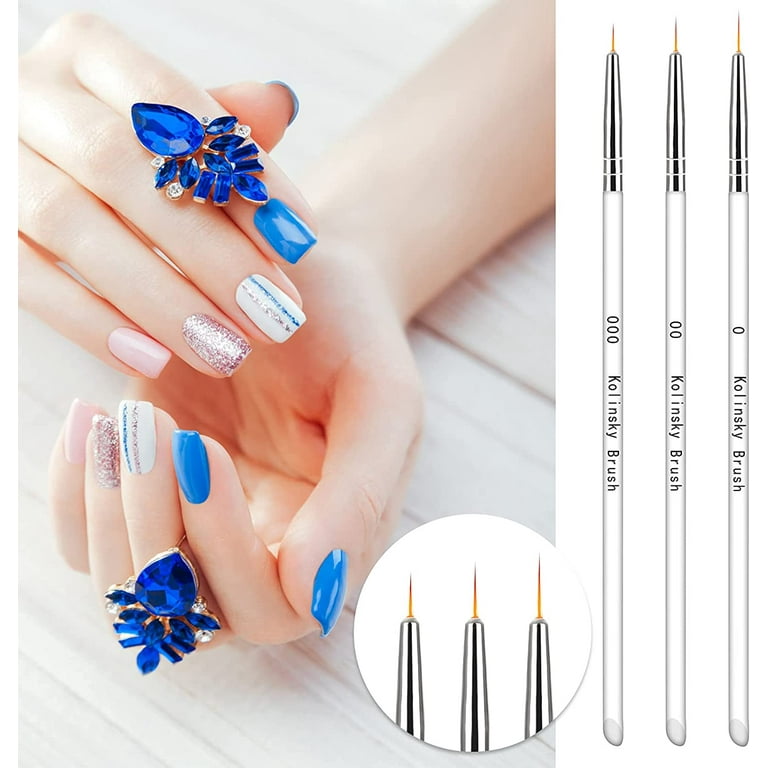 6 Pcs Nail Art Brush, Professional Nail Art Pen Thin Nail Art Brush Acrylic  Nail Painting Brushes for DIY Nail Art Designs (3 Sizes)