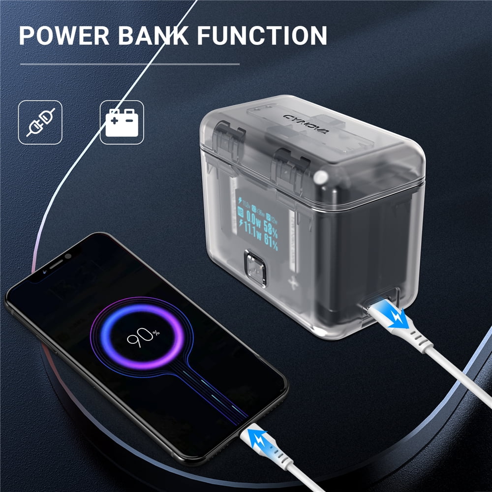 Battery Charging Box for Insta 360 X4，Charger Hub 2 Ways Bi-directional Charger Power USB-C X4 Battery Accessories