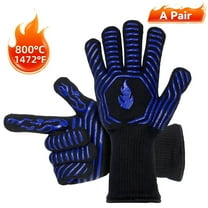 Generic Heat Resistant BBQ Gloves (1472°F) - Heatproof Oven Mitts for Grilling, Smoking, Firepit - Food Grade Silicone Grip, Long Forearm Protection, Machine Washable