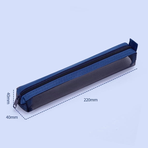 Estuche portátil de malla con cremallera para lápices | Bolsa transparente para bolígrafos y material de arte | Organizador multifuncional para la escuela