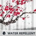 thumbnail image 6 of 72x78 Inch Cherry Blossom Japanese Shower Curtain Red Plum Flower Trees Branch Chinese Traditional Ink Painting Art Shower Curtains for Bathroom Decor Polyester Fabric Waterproof with Hooks, 6 of 6