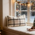 thumbnail image 5 of Christmas Plaid Decorative Throw Pillow Covers Scottish Tartan Cushion Case for Farmhouse Home Holiday Decor Red and Green, 12 x 20 Inches （White）, 5 of 6