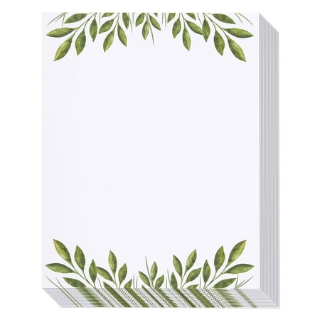 Stationery Paper - 96 Pack Leaf Themed Printer Friendly Letter Size Sheets - 8.5 x 11 (All The Best Letter)