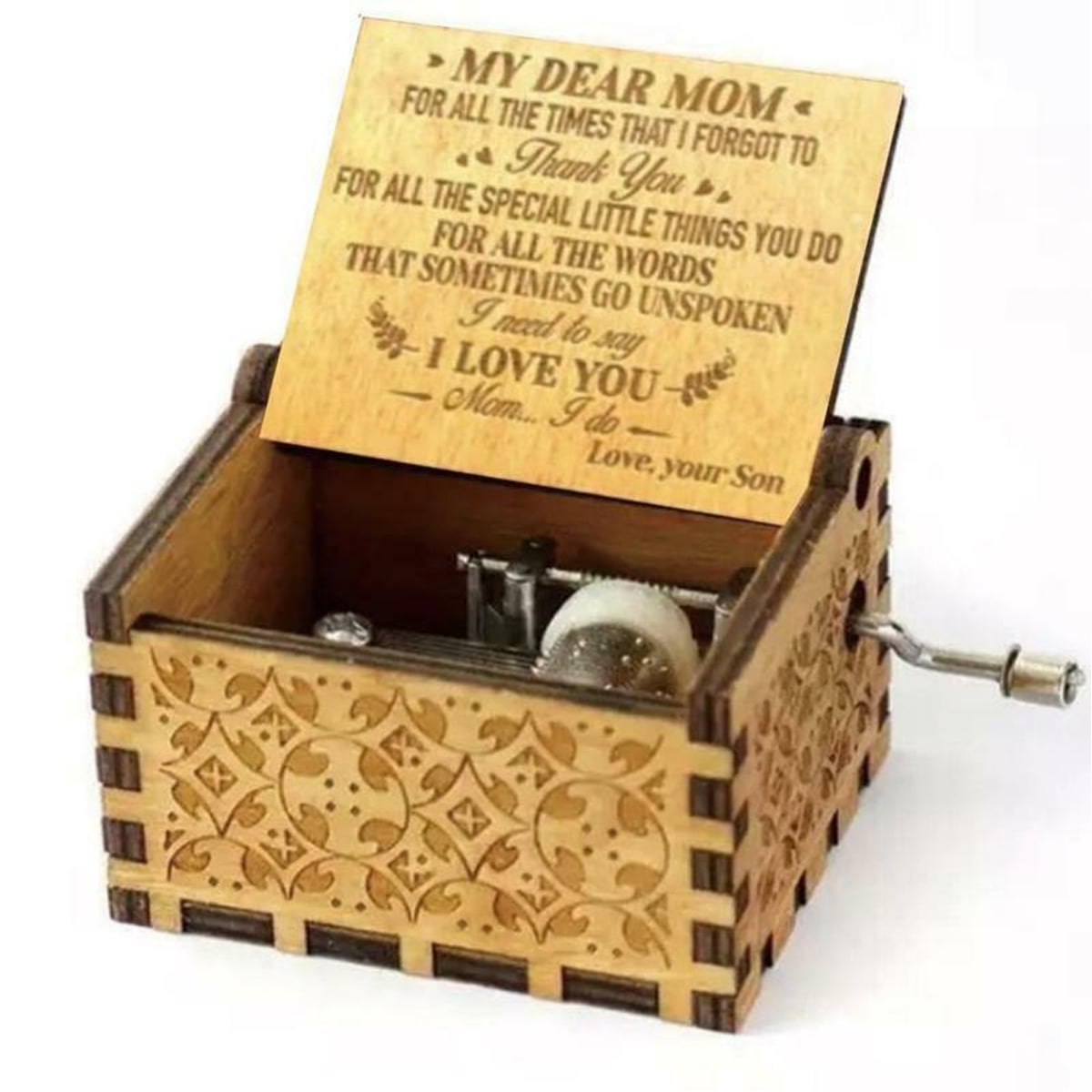 -TO Wife/Son/Mum/DAD/Daughter  Engraved Toy Kid Best Gift Best Wooden Music Box 