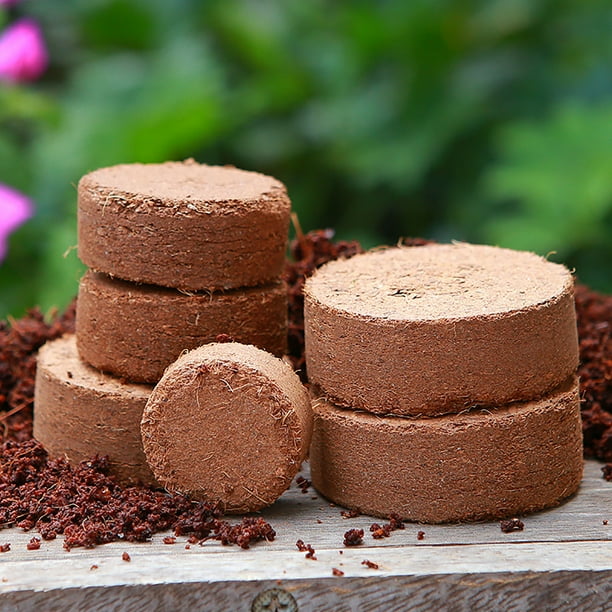 Bloque de suelo de nutrientes comprimidos | Medio de cultivo de fibra vegetal | Alta retención de agua | Sustrato ecológico y sostenible sin suelo | para hidroponía, propagación, hortalizas