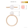 thumbnail image 4 of Angara Classic Japanese Akoya Cultured Pearl Solitaire Ring in 14K Rose Gold for Women | June Birthstone Jewelry for Her, 4 of 7