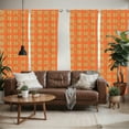 thumbnail image 2 of Ambesonne Yellow Damask Window Curtains, Eastern Abstract, Each 28" W x 63" L, Orange Sepia and Yellow, 2 of 5