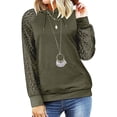 thumbnail image 2 of gakvov Long Sleeve Shirts For Women Plus Size Hoodie Splicing Pockets Hooded Sweatshirts Coat Tops Business Casual Loose Lace Blouse Shirts Fall Lace Pull Over Sweatershirt, 2 of 6